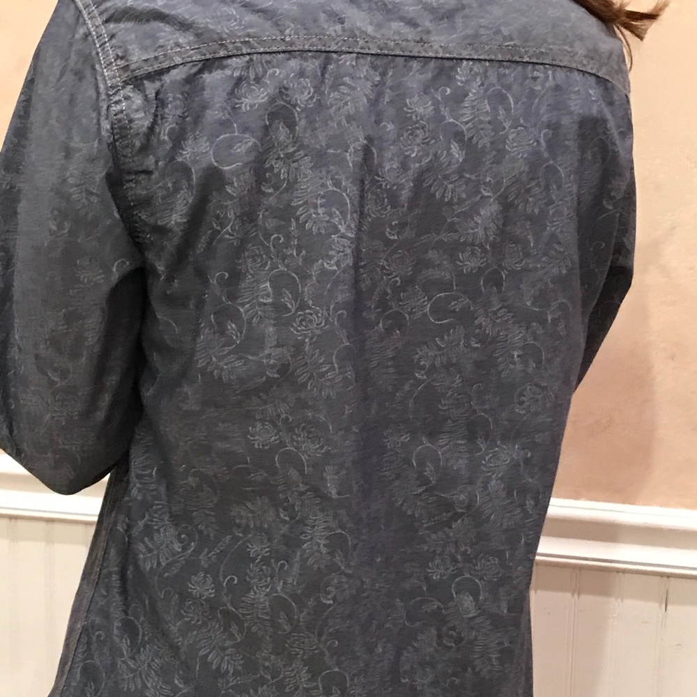 Weatherproof Vintage Shirt Reverse Print Blouse Md - Picture 5 of 8